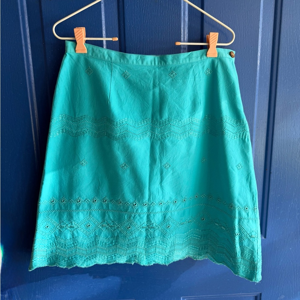 Size 10P Elegant Turquoise Skirt by S.A. Collection